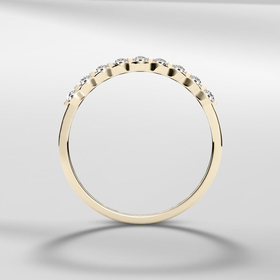 14K Modern Everyday Stackable Ring With Round Brilliant Diamonds