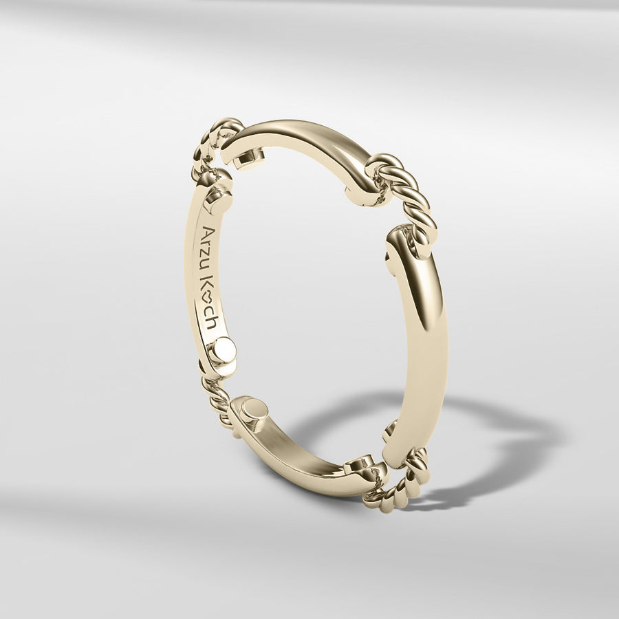 18k Solid Gold Modern Rounded Shaped Ring